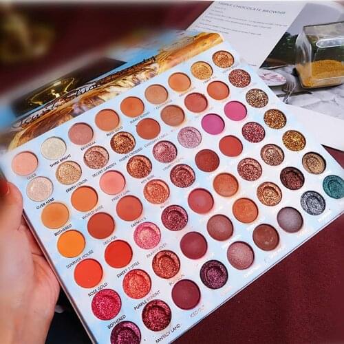 63 Colors Eyeshadow Palette Pearl Light Shimmer Matte Eye Shadow Long Lasting Shiny Eye Pigment Maquilla Makeup Cosmetic Kit