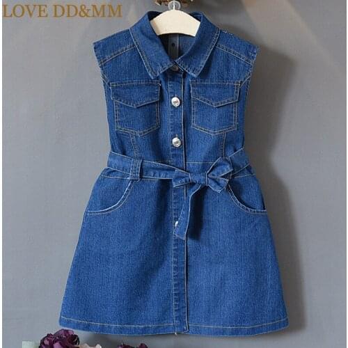 LOVE DD&MM Girls Dresses 2021 Summer New Childrens Clothing Girls Simple Comfortable Sleeveless Vest Denim Dress