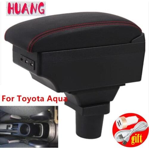 For Toyota Aqua armrest box central Store content box cup holder ashtray interior car-styling accessories