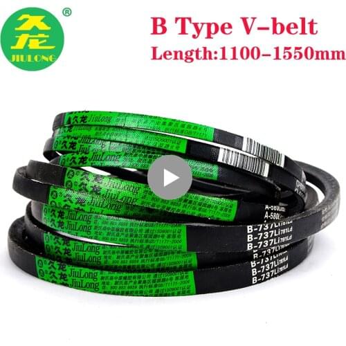 JIULONG V-Belt B Machine Transmission Belt B1100/1150/1200/1250/1300/1350/1400/1450/1500/1550 Girth Black Rubber Drive Belts