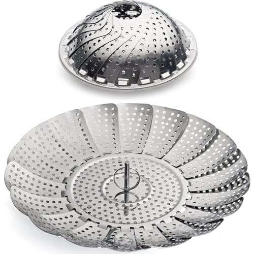 Folding Vegetable Dishes Steamer Basket, Stainless Steel Steamer Inserts for Instant Pot, Kitchen Pressure Cooker Accessories