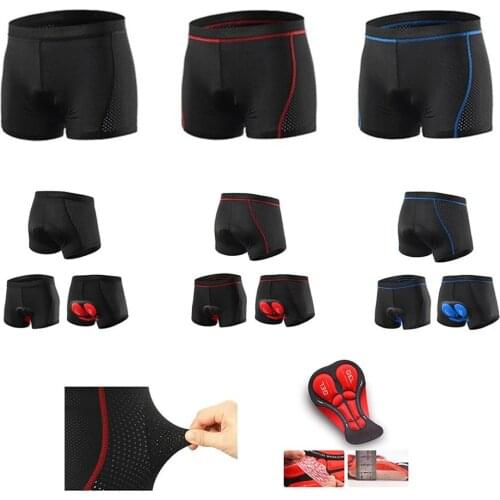 Bicycle Underwear Breathable Quick-Drying Thickened Shockproof Silicone Cushion Mens Cycle Pants MTB Bike Underpant Riding Wear