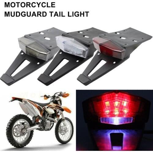 Motorcycle Taillight Rear Fender Mudguard Mount Brake Light Turn Signal License Plate Light for Dirt Custom Off-Road Bike