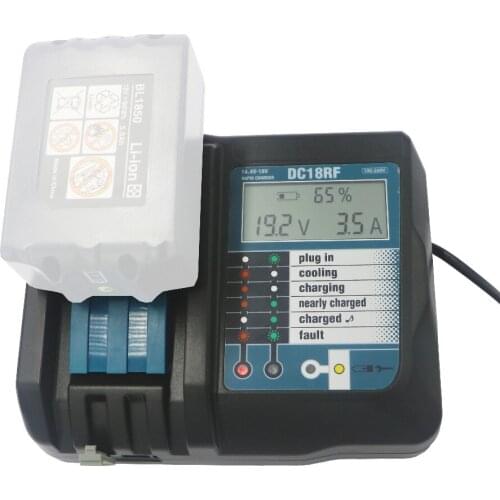 Dvisi 14.4V/18V 3.5A Li-Ion Battery LCD Screen Charger for Makita 14.4V/18V BL1830 BL1815 BL1430 DC14SA DC18SC DC18RC DC18RA