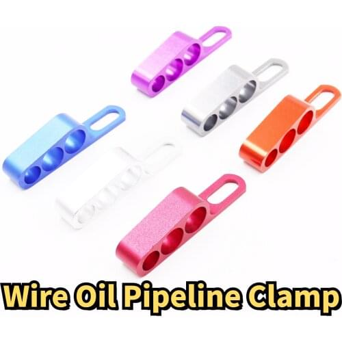Motorcycle Modified Wire Oil Pipeline Clamp Wire Buckle Aluminum Alloy Three-hole Meter Clamp Waste Oil Pipe Bracket Wire Clip