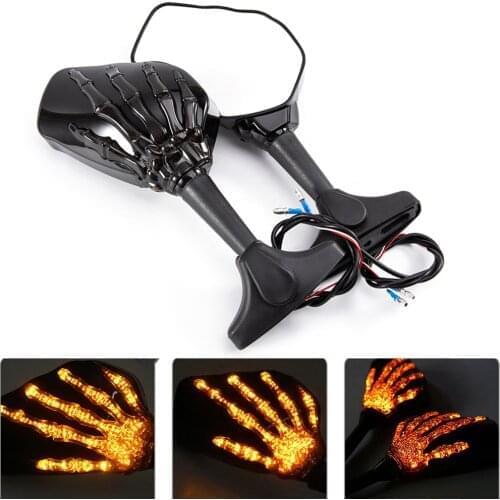 Black Motorcycle Front Back LED Turn Signal Integrated Mirrors for HONDA CBR 600RR 1000RR F3 F4 Yamaha FZ1 FAZER Suzuki SV650