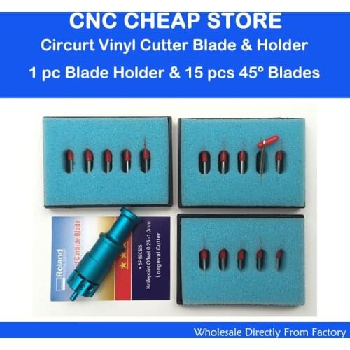 1pc Cricut Cutting Plotter Blade Holder + 15pcs 45 Degree Roland Vinyl Cutter Blades Free Shipping
