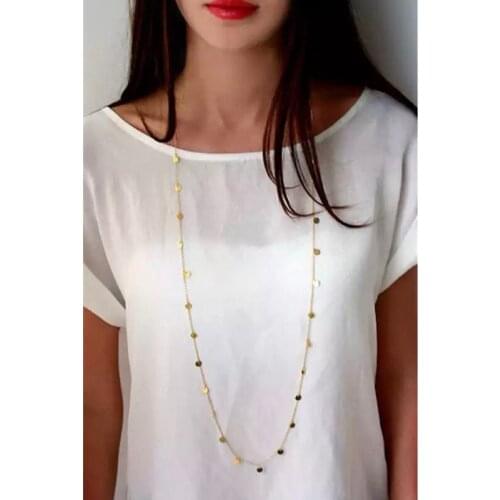 12Pcs/lot Fashion Round Tassel Chain Necklace for Women