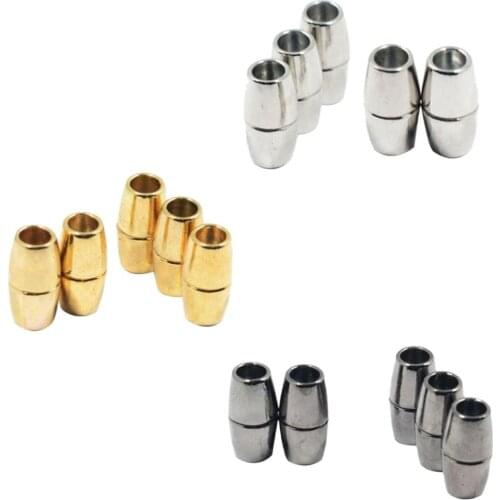 15x Barrel Tube Magnetic Clasp Converter Connector Cap Leather Cord Kumihimo