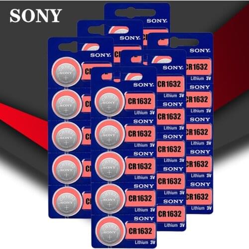 30pc/lot Sony Original 100% CR1632 Button Cell Battery For Watch Car Remote Key cr 1632 ECR1632 GPCR1632 3v Lithium Battery