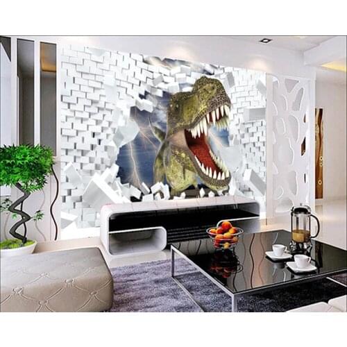 Custom 3D murals,3 d cartoon dinosaur papel de parede,living room sofa TV wall children bedroom wallpaper