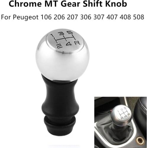 5 Speed Alloy MT Gear Shift Knob Gaiter Boot Case Sleeve Adapter For Peugeot 306 307 308 2008 301 3008 406 508 605 807 106 206