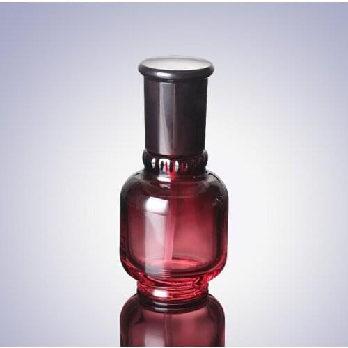 50ml red glass bottle with press pumpblack lid for serum/lotion/emulsion/foundation Cosmetic Packaging