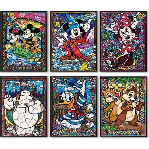 5D DIY Diamond Embroidery Painting Disney Mickey Minnie Full Square Craft Kit Diamond Mosaic Cross Stitch Home Decoration