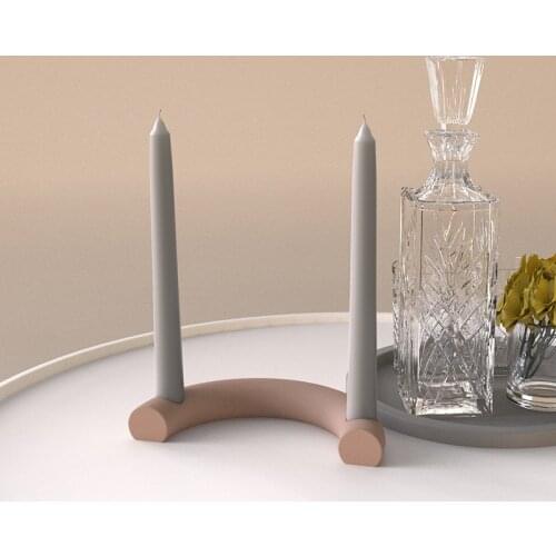 Concrete Candlestick Silicone Mold Candle holders Furnishing Mold Home Decoration DIY Simple Design Candleholder Silicon Molds
