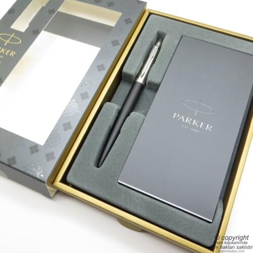 Parker Jotter CT Black Ballpoint Pen + Notebook | Parker Pen | İsme Special Pen | Gift Pen