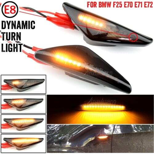 Dynamic Flashing Led Side Marker Turn Signal Light For BMW X3 X5 X6 E70 E71 2008-2014 E72 F27 Indicator Lamp Car Styling