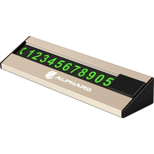 For Toyota Alphard Phone Number Notification Car Temporary Parking Card alloy Luminous Car Sticker Accessories
