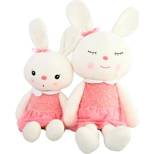 Kawaii clothes Rabbit Fashion Soft Stuffed Animals Kids Pink Clothes Animal Dolls Children Birthday Gift baby toy