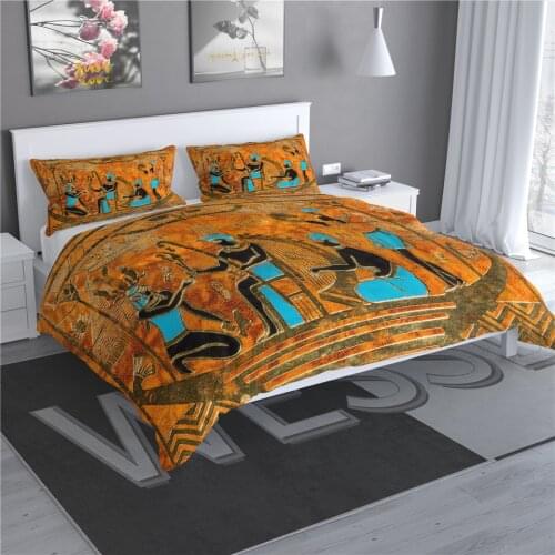 Ancient Egypt Quilt Cover Pillowcase Set Retro Ethnic Style Duvet Cover Set Queen King Size Beddings Bed Linen Single Bedcloth