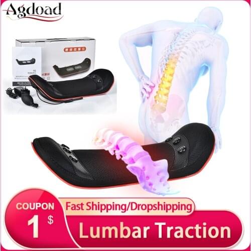 Agdoad Electric Lumbar Traction Device Magnetic Waist Massager Vibration Hot Compress Air Traction Lumbar Stretcher