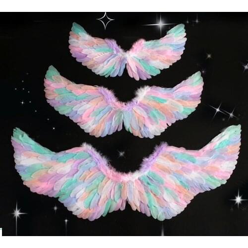 Girls Princess Angel Feather Wings Fancy Dress Up Costume for Birthday Halloween Party Accessories Colorful Home Wedding Decor