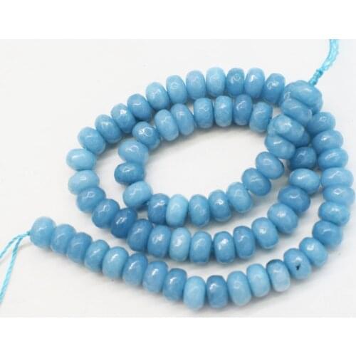 SEA BLUE JADR faceted roundel 8*4mm for DIY jewelry making loose beads 14inch FPPJ wholesale beads nature gem stone