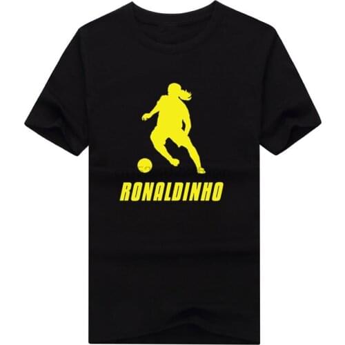 2019 Legends Ronaldo De Assis Moreira T Shirt Fashion Mens 100% Cotton Short Sleeve Ronaldinho Shadow T-Shirt 0112-1
