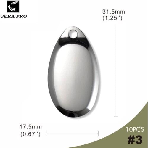 JERK PRO 10PCS Size 3 Steel French Spinner Blades Nickel Plated Fishing Lure Parts Angler’s Tackle Craft