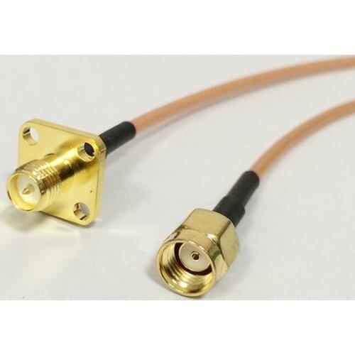 New RP-SMA Male female pin Switch RP SMA Female Jack Panel Convertor RG316 Cable 50cm 20inch