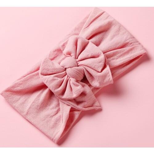 Soild Nylon Bowknot Baby Girls Headband Infant Turban Headwraps Newborns Photography Props Haarband Baby Kidocheese 27 Colors