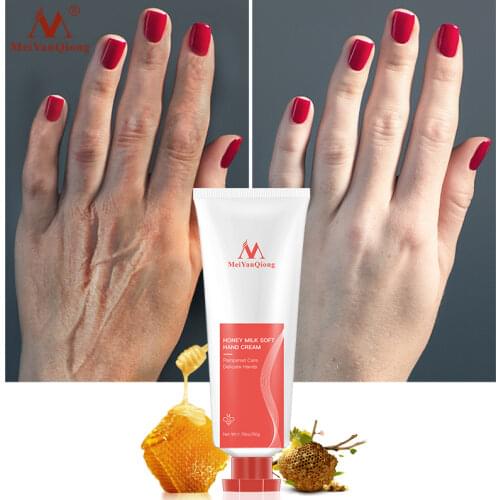 MeiYanQing Honey Milk Nourishing Hand Cream Repair Chapped Dry Rough Improve Hand Wrinkles Gentle Moisturizing Hand Care 50g