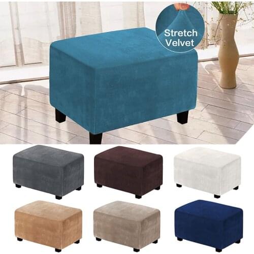 Rectangle Footrest cover Velvet Ottoman Slipcovers Sofa Slipcovers Protector Washable Footrest Stool Covers