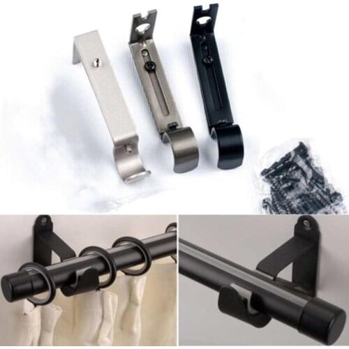 Adjustable Hook Window Accessories Hanging DIY Metal Structure Sturdy Curtain Rod Bracket Holder Decorative Support Fixed