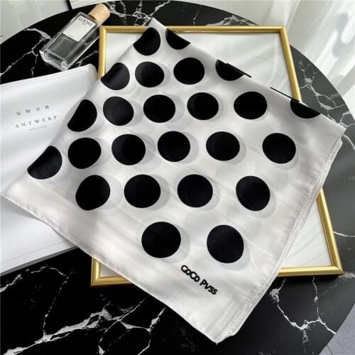 Dot Print Silk Scarf for Women 2021 Spring New Shawl Wrap Pashmina Bandana Lady Foulard Print Neckerchief Scarves Hairband