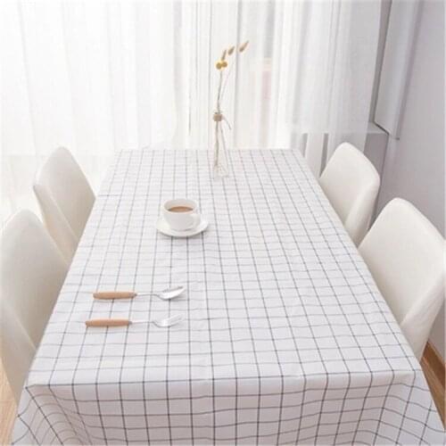 Table cloth Nordic waterproof, anti scald, anti oil, wash free plastic tablecloth lattice tablecloth tea table cloth
