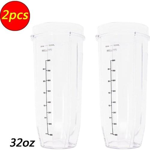 2PCS Portable 32 oz Ounce Cup Spare Replacement Parts Accessories for Nutri Ninja Auto-iQ 900W 1000W and Duo Blenders Juicer