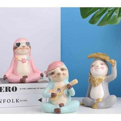 Modern Simple Creative Resin Sloth Sculpture Ornaments Living Room TV Cabinet Desktop Furnishings Crafts Children Birthday Gifts