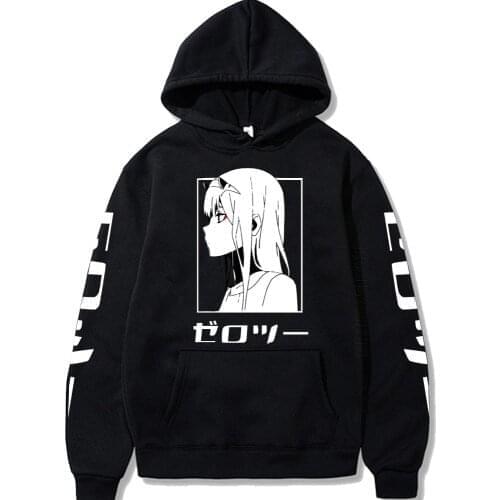 Harajuku Darling In Fanxx Unisex Hoodies Japanese Anime Zero Two Printing Mens Hoodie Sweatshirt Daily Casual Streetwears