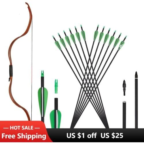 Clearance!!!RU Stock Traditional Bow Take Down Recurve Bow 25lbs Archery Bow for Children Youth Outdoor Training Hunting
