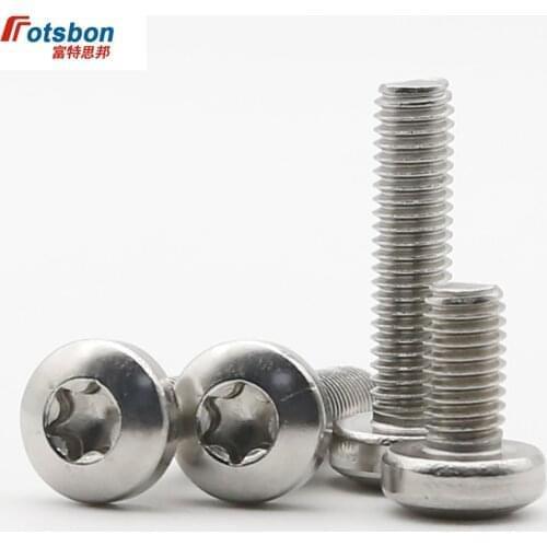 M5/M6 Hexalobular Socket Pan Head Screws Vis Six-Lobe Round Head Screw Bolt Machine Socket Bolts 304 Stainless Steel ISO14583 PC