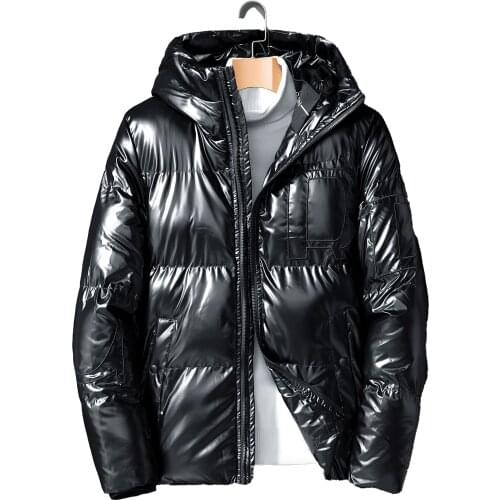 High Quality Winter Warm Thicken Solid Mens Hooded Parkas Casual Fashion Male Slim Zipper Coat Jackets High-Grade Filled Cotton