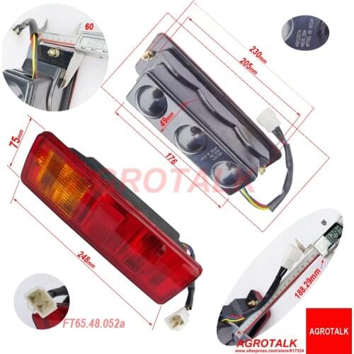 Rear direction tail lamp for Foton Lovol series tractor, part number: FT65.48.052a
