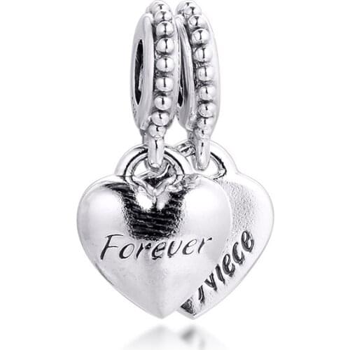 Winter Heart Shaped Charm Silver 925 Beads for Women Bracelets Jewellry Making Fashion Female Hot Sale Pendant