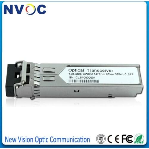 1.25G 1270nm-1610nm Dual LC 6Wavelengths 80km Dual Fiber LC CWDM SFP Transceiver with DOM Function