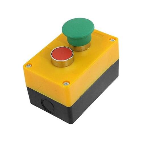 1 NO N/O 1 NC N/C Green Mushroom Red Push Button Switch Control Station Non Lock