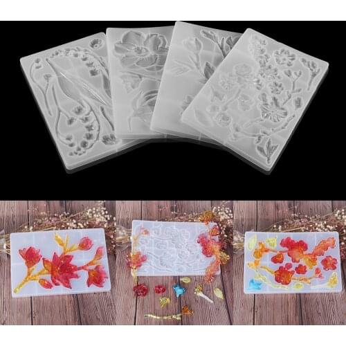 1pcs Flower Resin Silicone Mold Casting Molds UV Resin Jewelry Flower Resin Charms Molds For DIY Intersperse Decorate Making