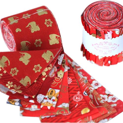 Dailylike Quilting Fabric Cotton Fabric Jelly Roll Strips Jelly Roll Fabric Strip Jelly Roll Patchwork Cloth Fabric 10pcs / rol