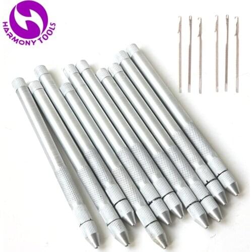 20 Pieces Aluminum Holder Micro Rings Beads Crochet Hook Needles For Install Micro Tubes Links I tip Hair Extensions