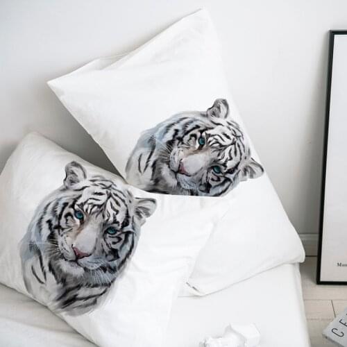 3D HD Custom Pillow Case,2PCS Pillowcase 50x70/50x75/50x80/70x70,Decorative Pillow Cover Animal White tiger,Bedding Drop ship